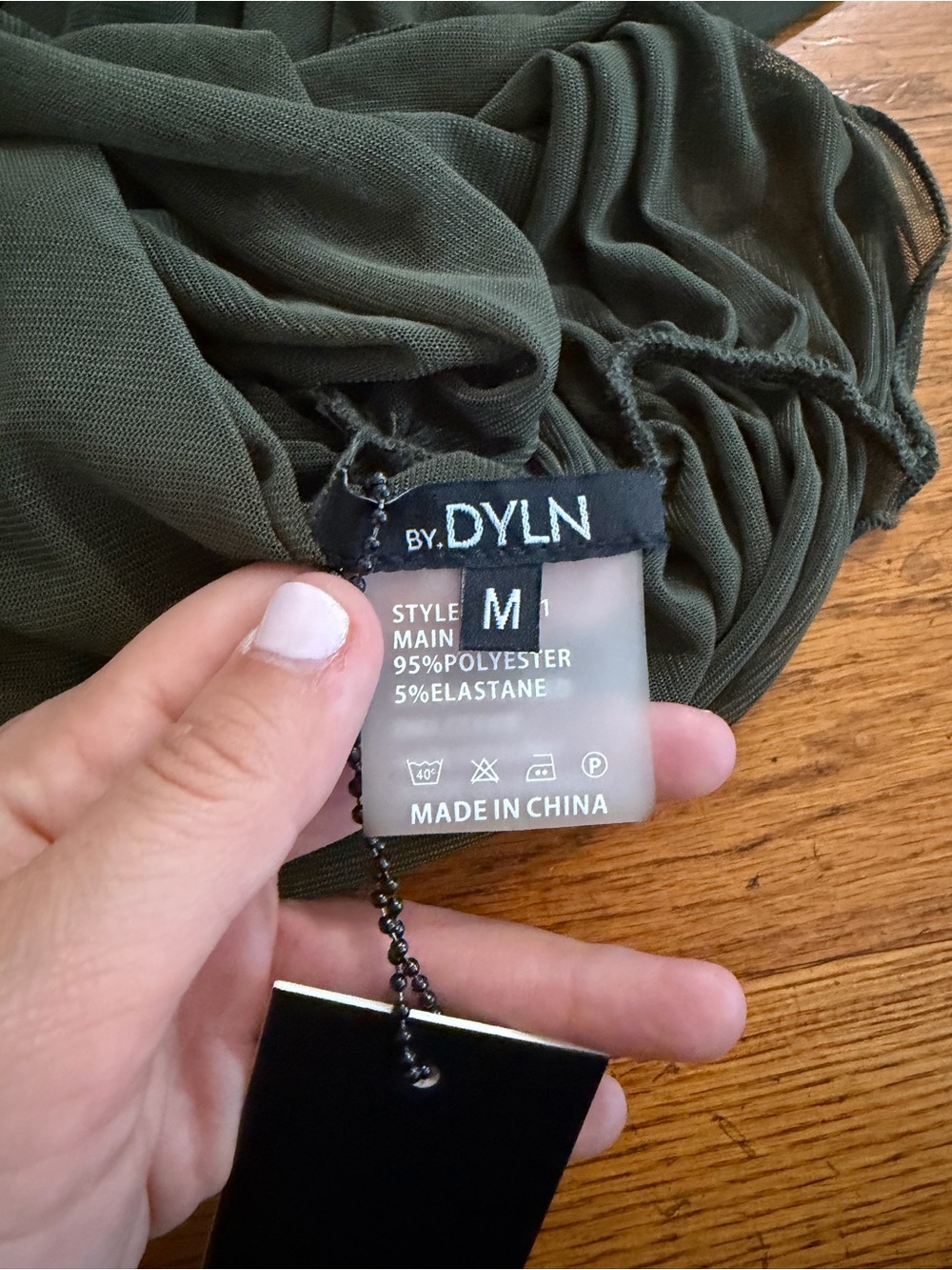 NWT BY.DYLN Nina Top in Olive Green - Picture 3 of 4